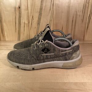 Sperry 7 Seas 3-Eye Knit Taupe Men's Boat Shoes Size 9M